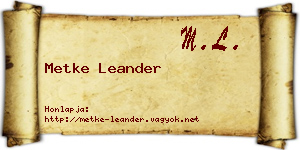 Metke Leander névjegykártya